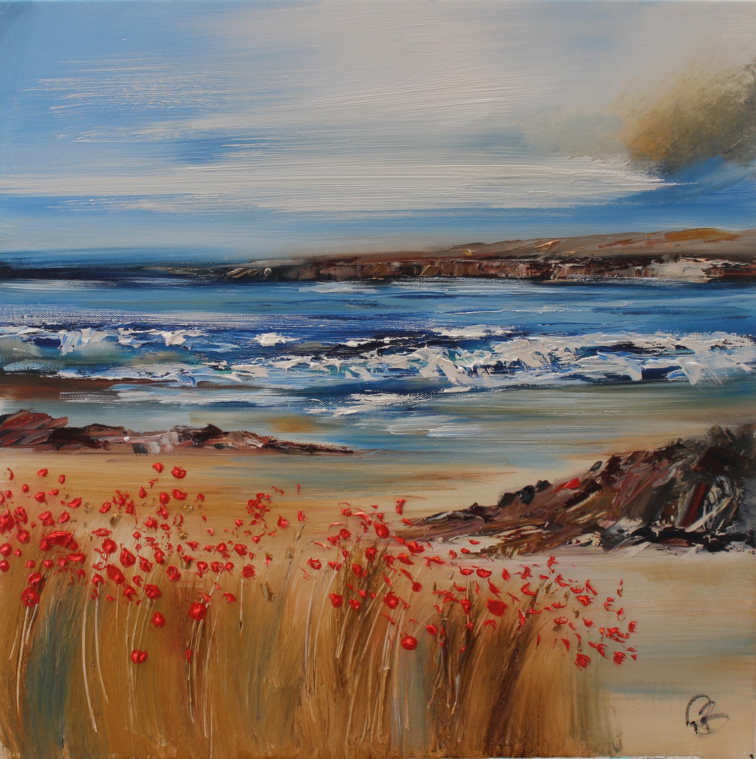 'Poppies by the Sea' by artist Rosanne Barr